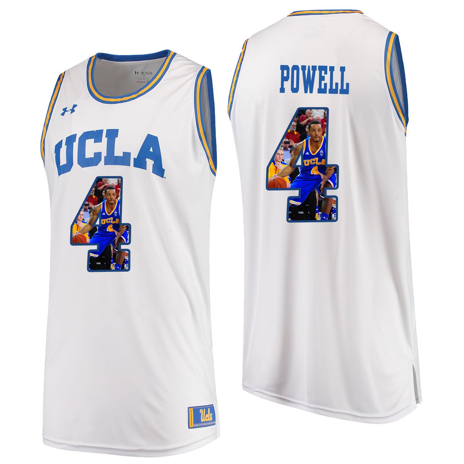 Men UCLA UA 4 Powell White Fashion Edition Customized NCAA Jerseys